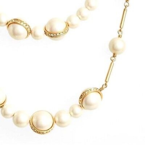 NWTS $148 Kate Spade "PURELY PEARLY" Swarovski Crystal & Double Pearl Strand ♥️ - Picture 3 of 10